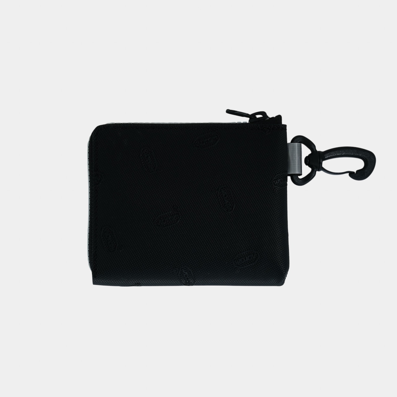 vibram Lzip wallet (black×clear) with white glowing zip