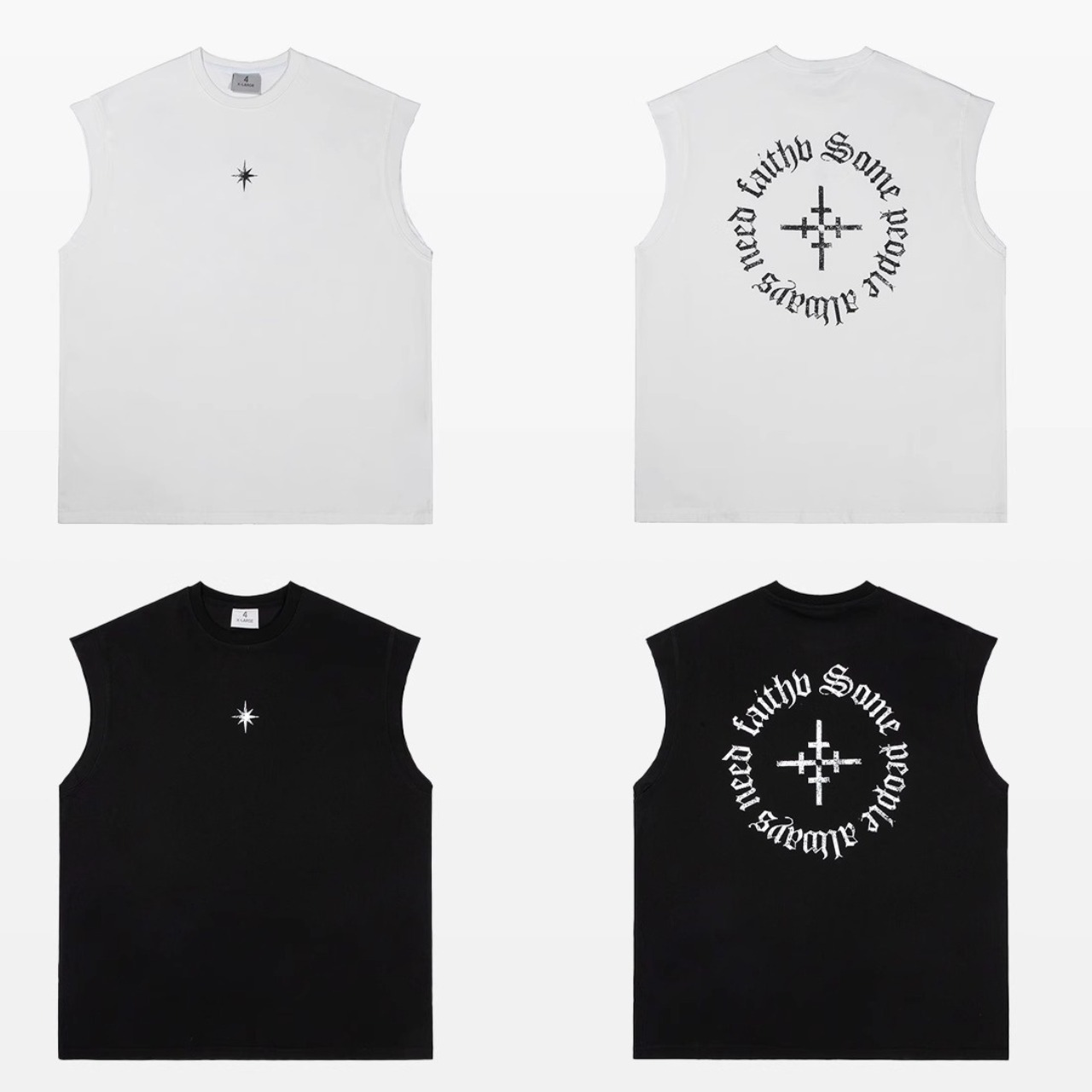 Sleeveless graphic street tee 0907 - 9