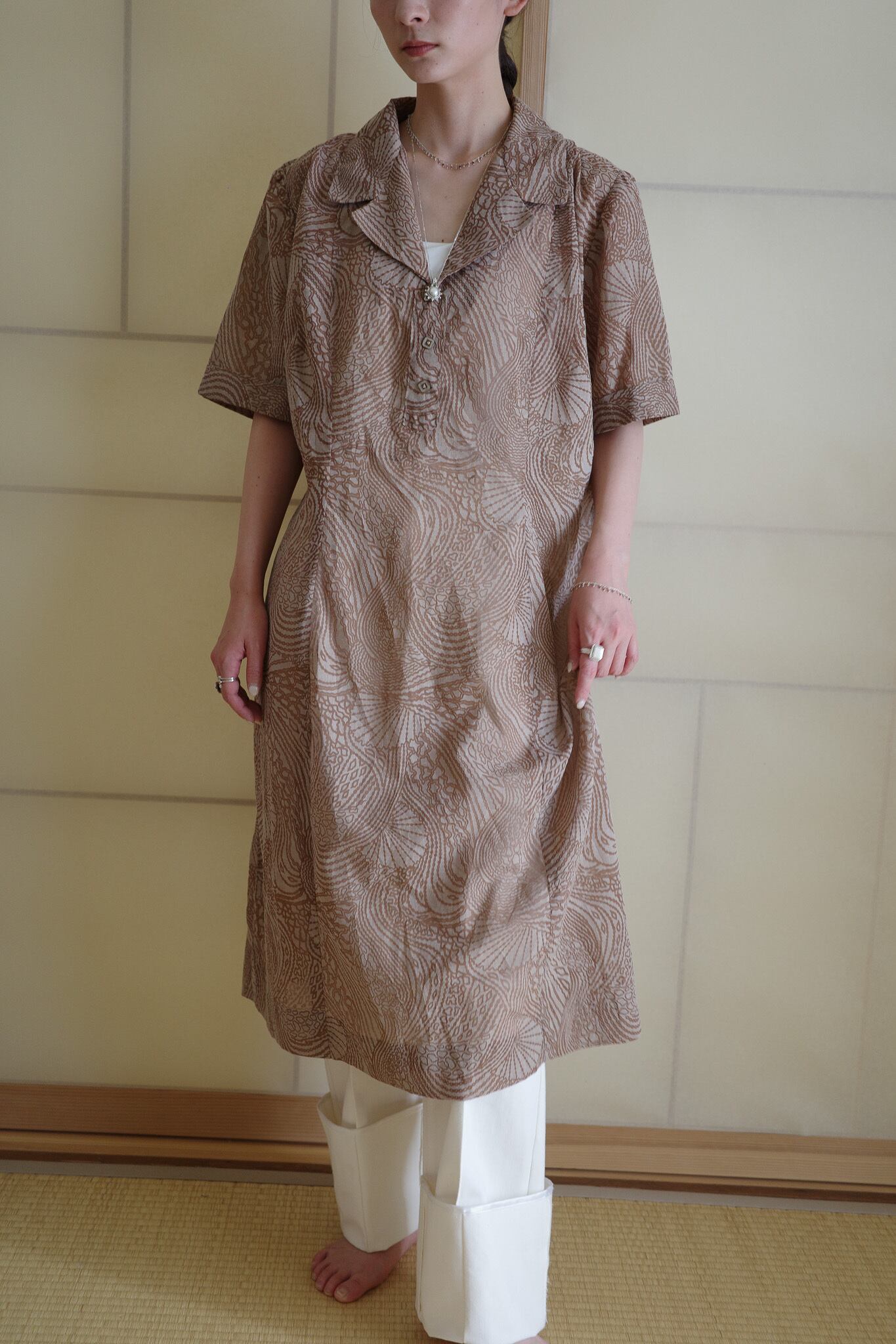 1980-90s  flock print onepiece