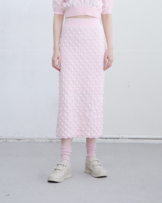 OPEN SESAME CLUB - durian long skirt "pale pink"
