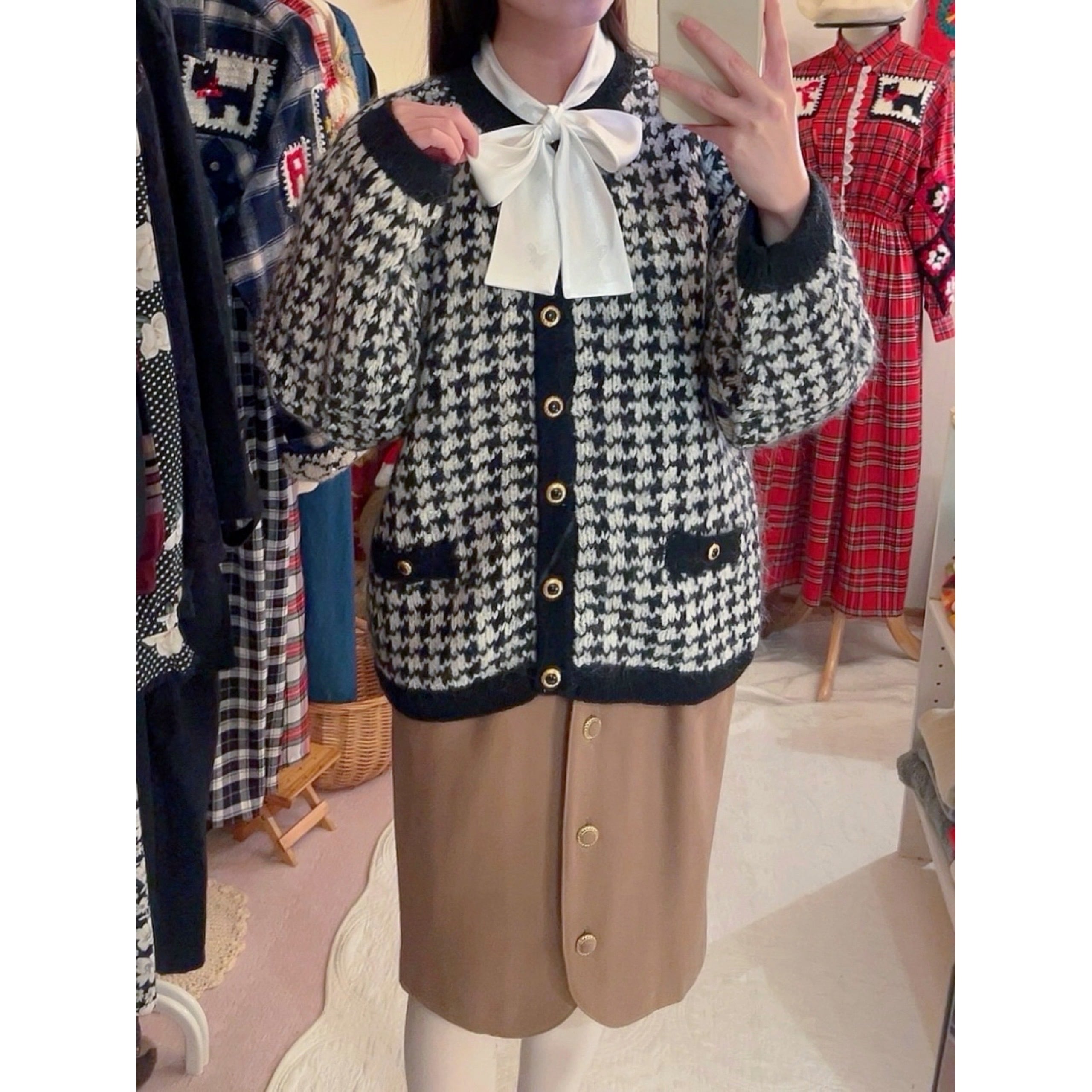 butterfly ribbon white blouse