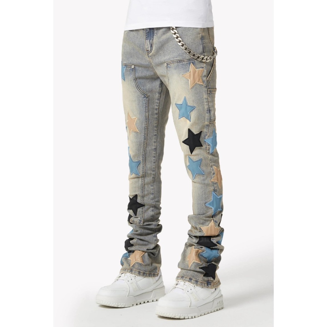 GUAPI / powder blue vintage stars denim