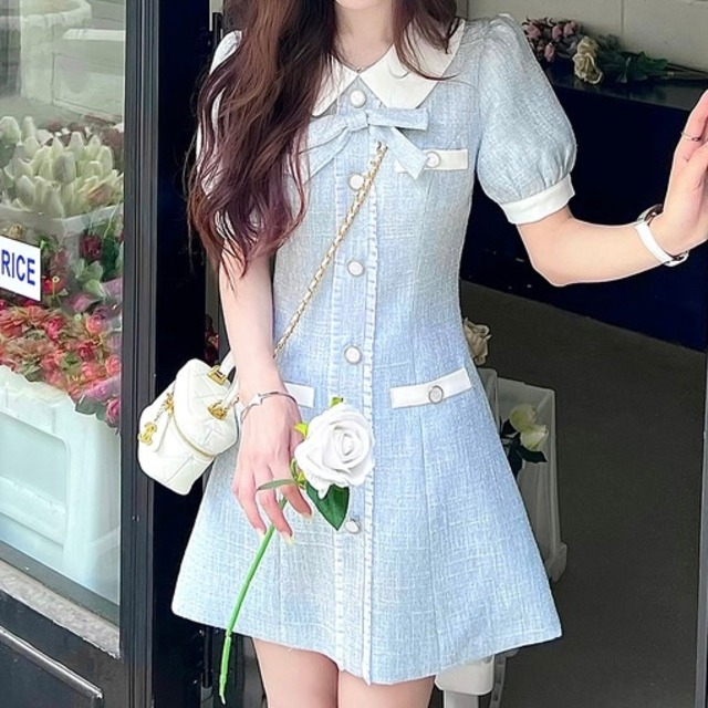 プリンセスツイードAラインワンピース＊T071