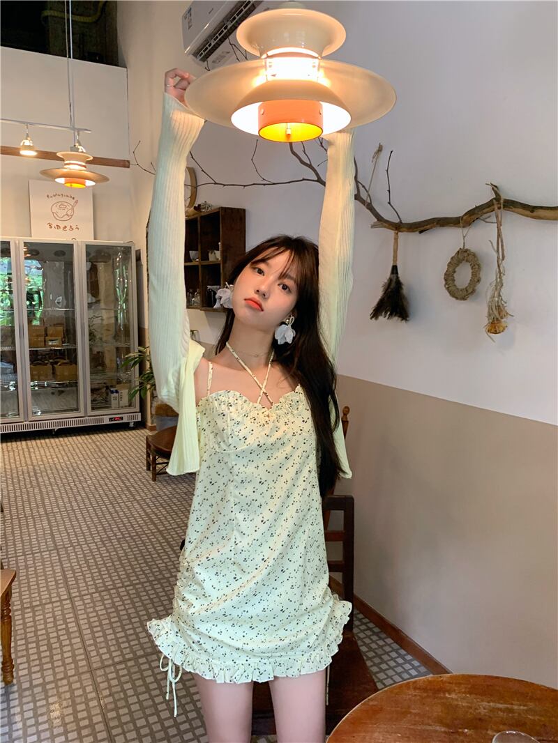 サマーフローラルレーススカート カーディガン 夏物 花柄 モンロー58633934042