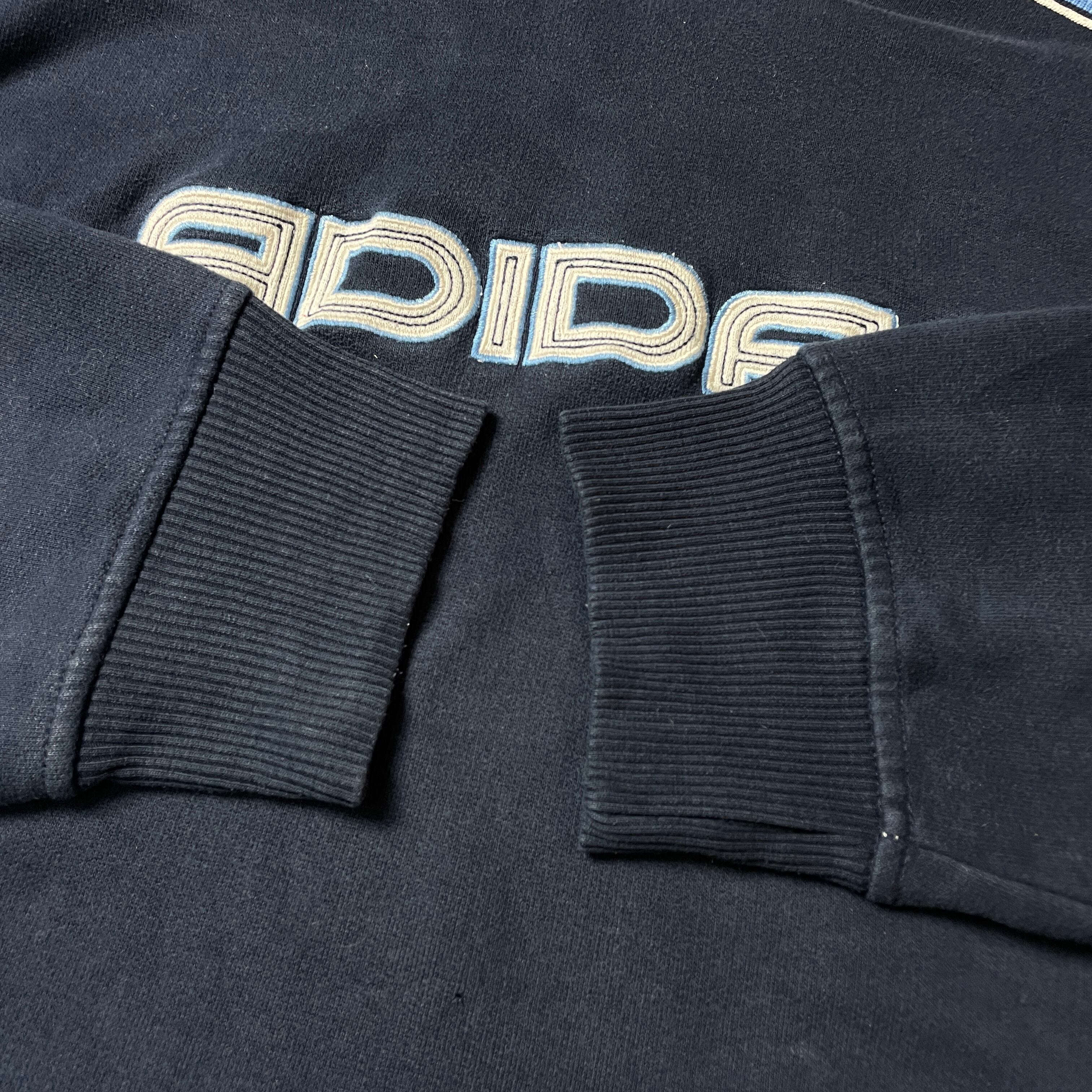 年代 adidas アディダス ロゴワッペン 切替 スウェットシャツ メンズ