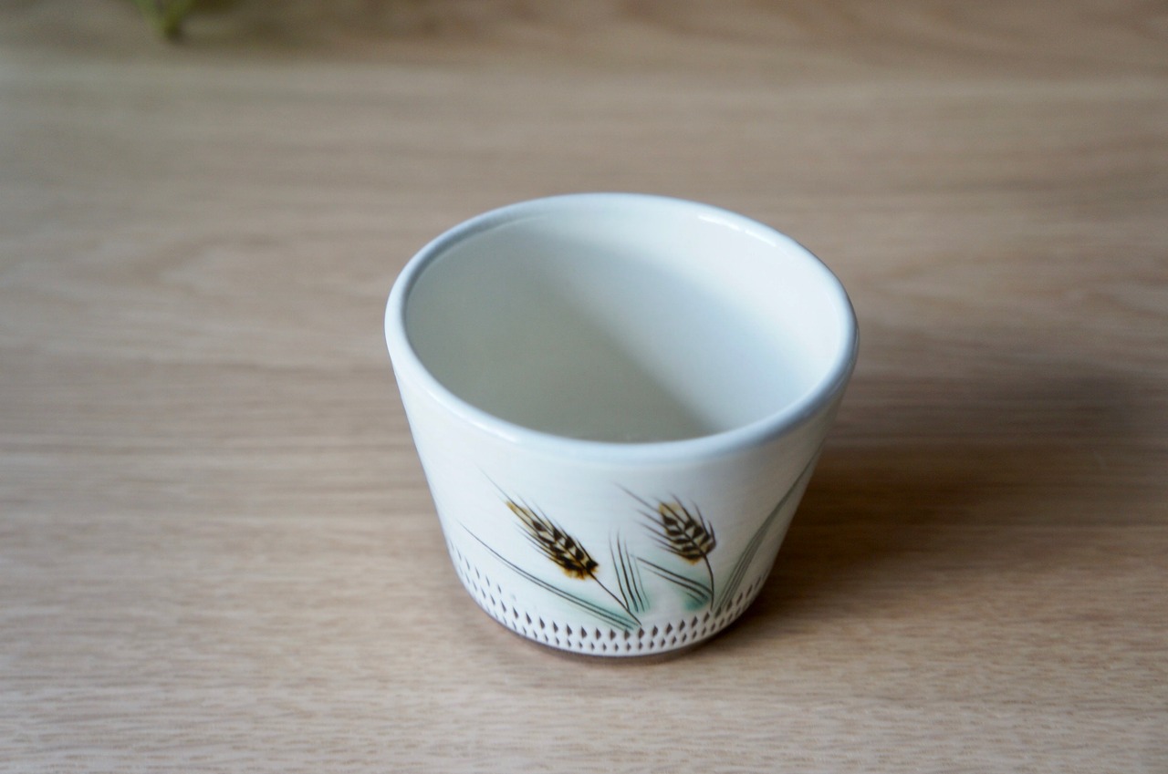 小石原焼　蔵人窯　蕎麦猪口　フリーカップ　麦 　②　［23-514］