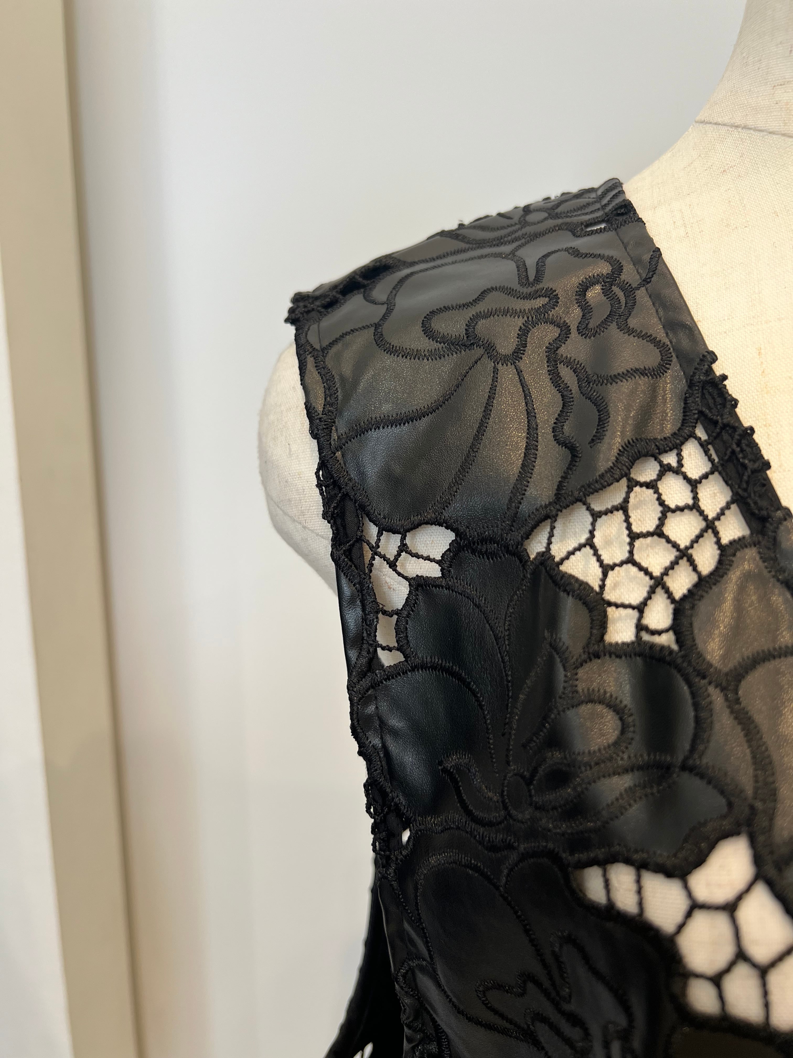 【SELECT】フェイクレザーレースジレ　21-0207