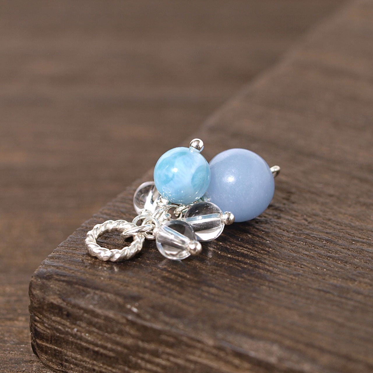 エンジェライト＋ラリマー＋水晶ペンダントトップ | Natural Style