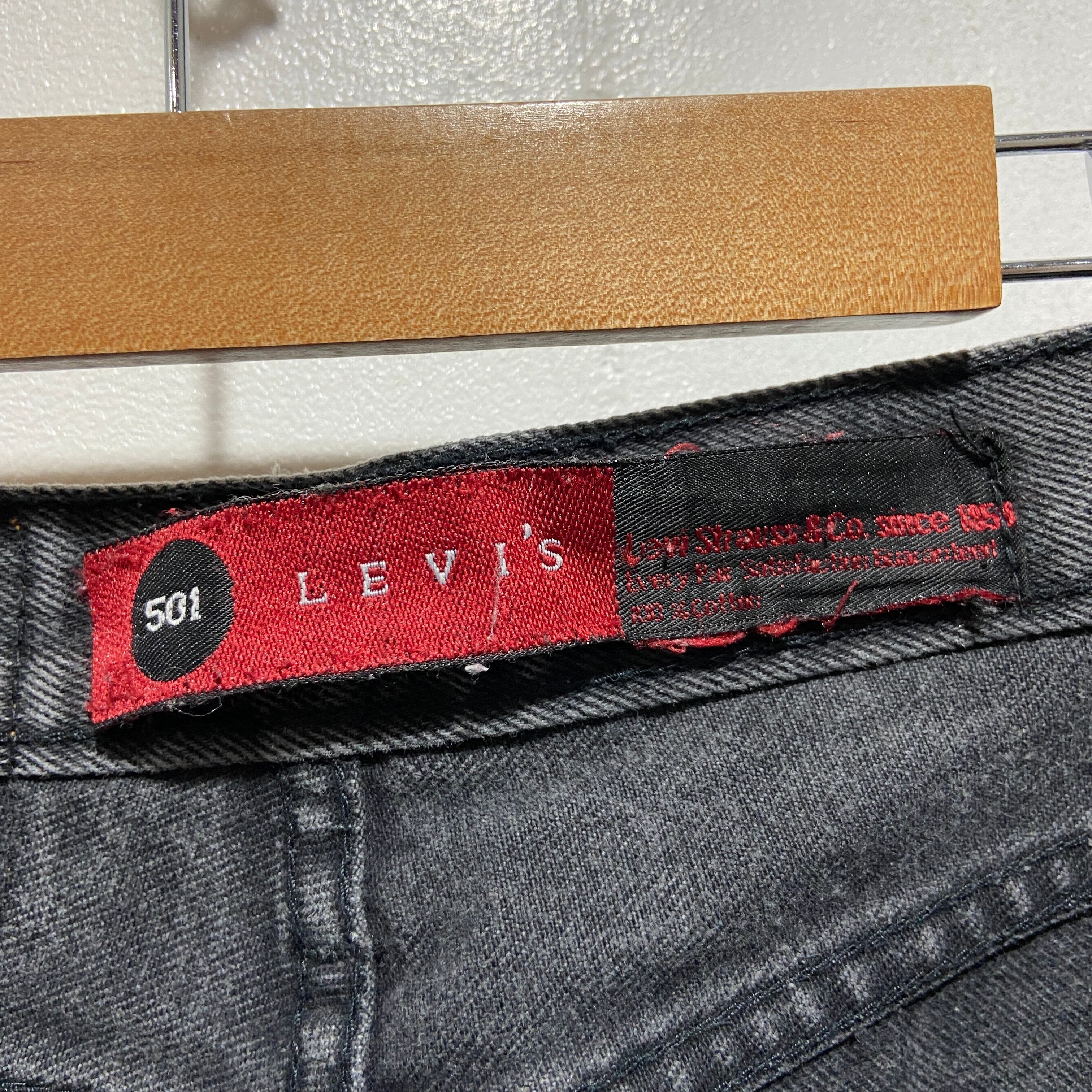 送料無料』90s Levi's 先染め 501 ブラックデニムパンツ USA製 W32