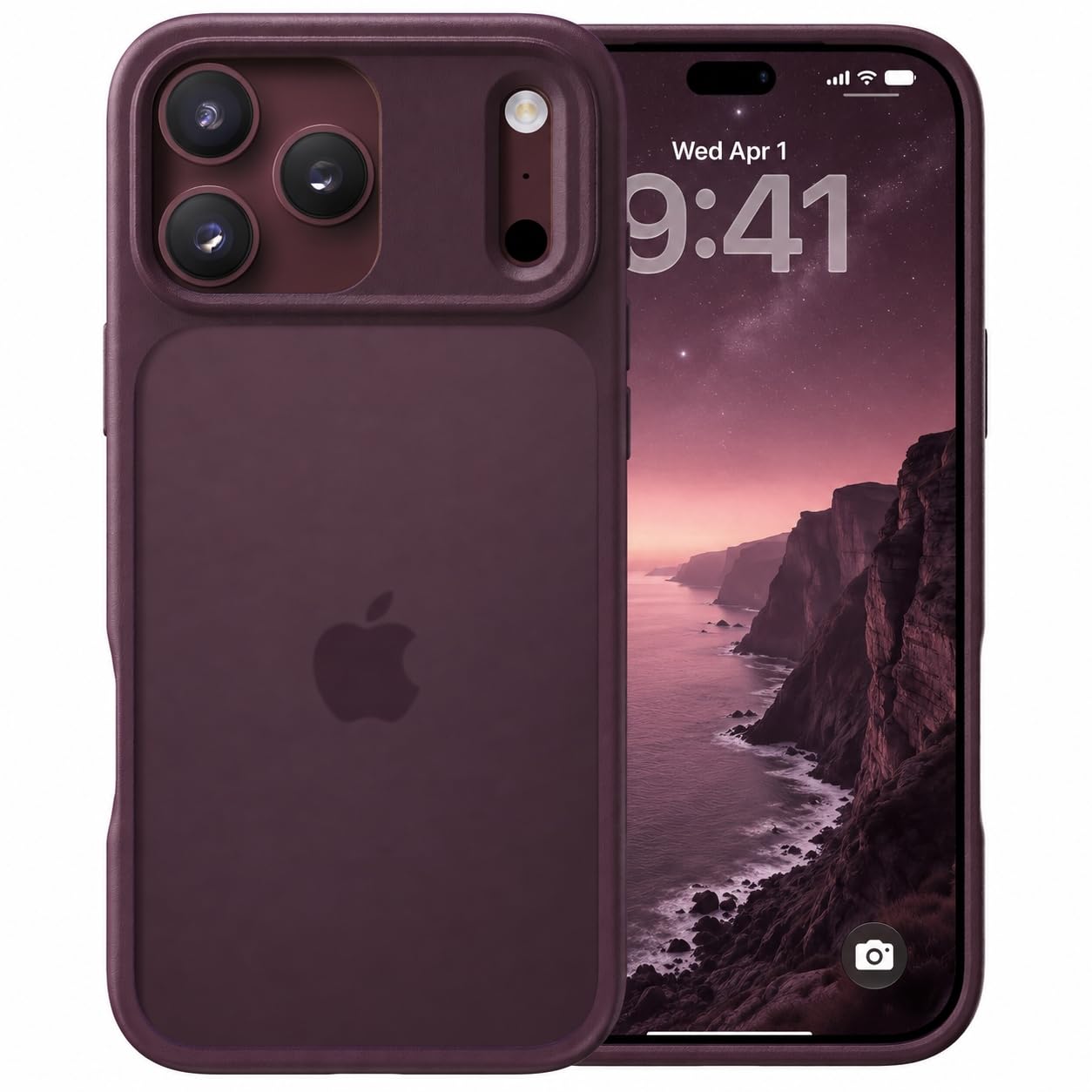 【米軍MIL新規格・指紋防止】iPhone 18 Pro / 17 Pro 用 ケース 6.3 インチ (バーガンディ)