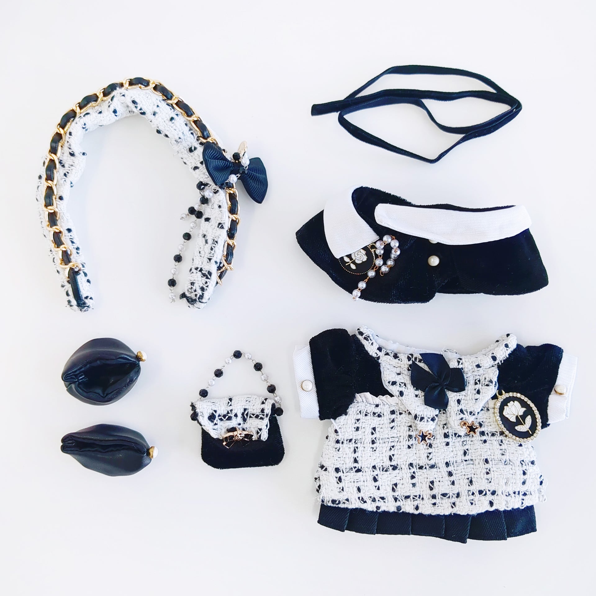 4E-1188【20cm】モノクロフォーマルドレスセット | Little Closet