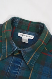 claiborne denim-ish check shirt