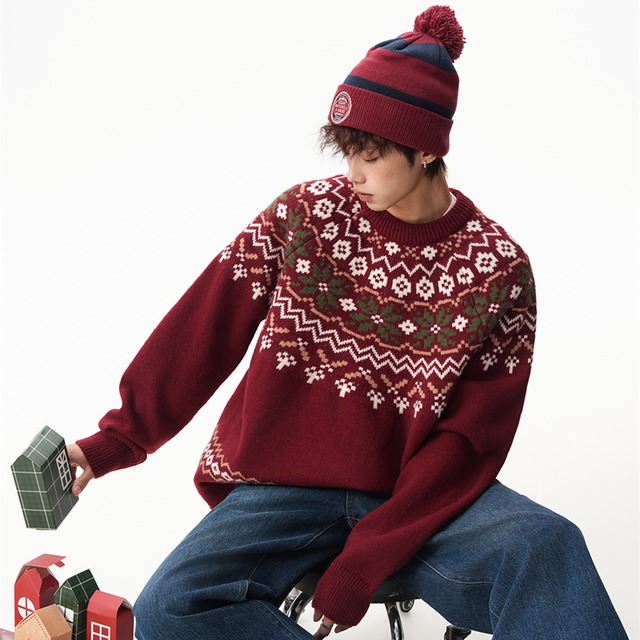 ♫クリスマスセーター！【Qotriockシリーズ】★セーター★ ユニセックス 3color ニットトップス 新年 可愛い