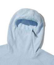 CALORA FLEECE HOODED PULLOVER_SKY BLUE