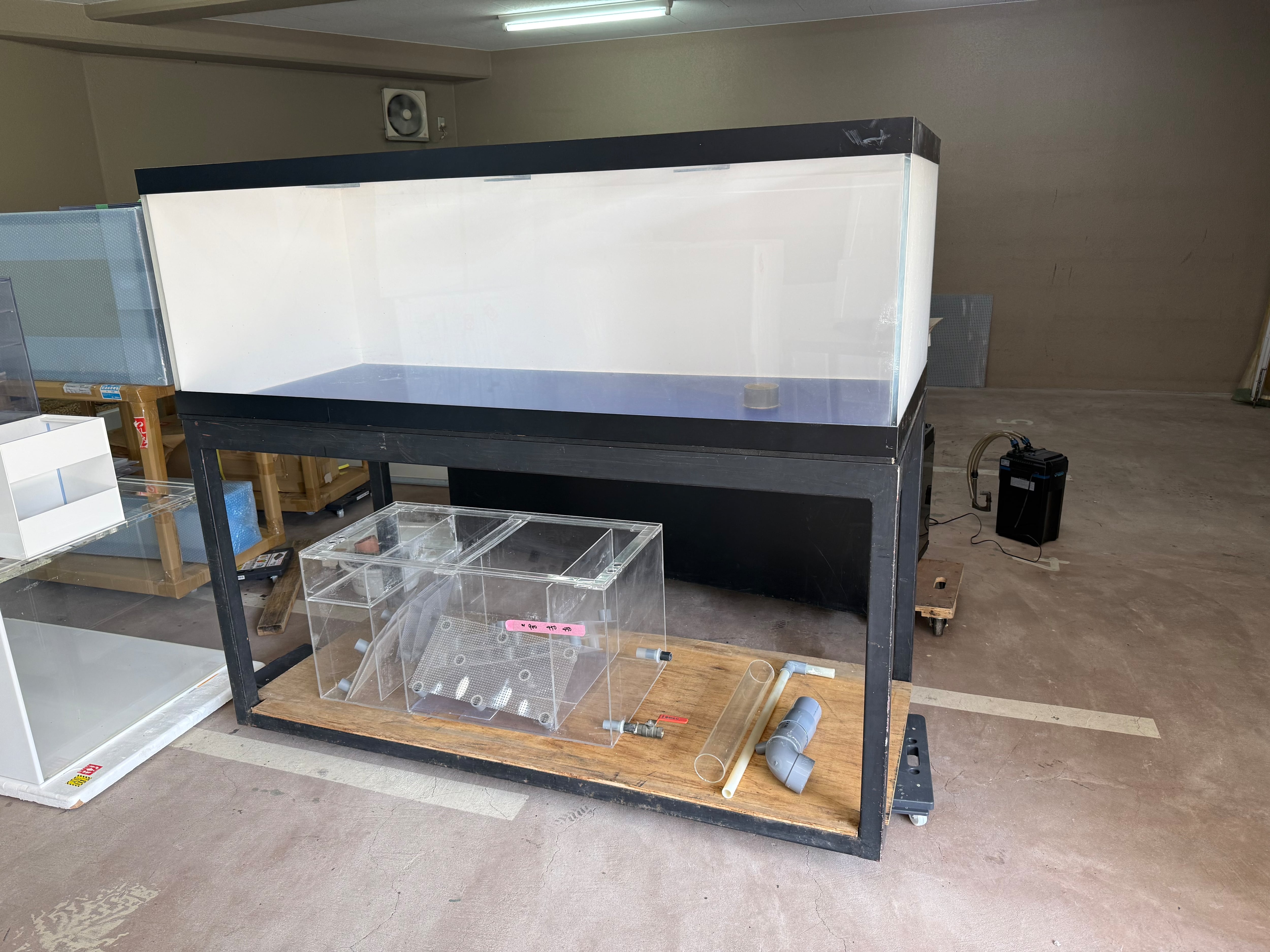 中古水槽 1800×750×600 オーバーフロー水槽台セット 店頭引取or納品