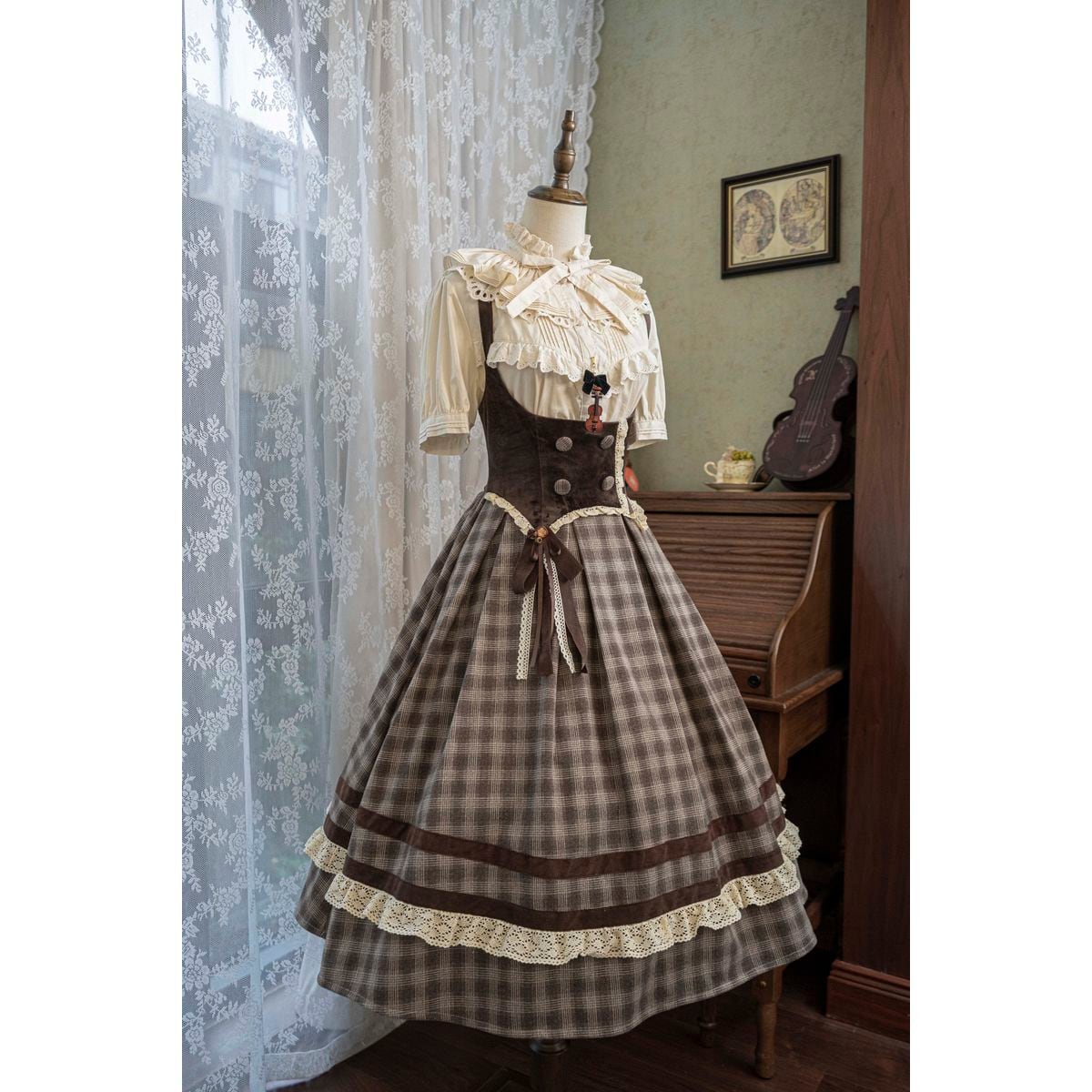 チェック柄コルセットジャンパースカート | Maiden's Rêve