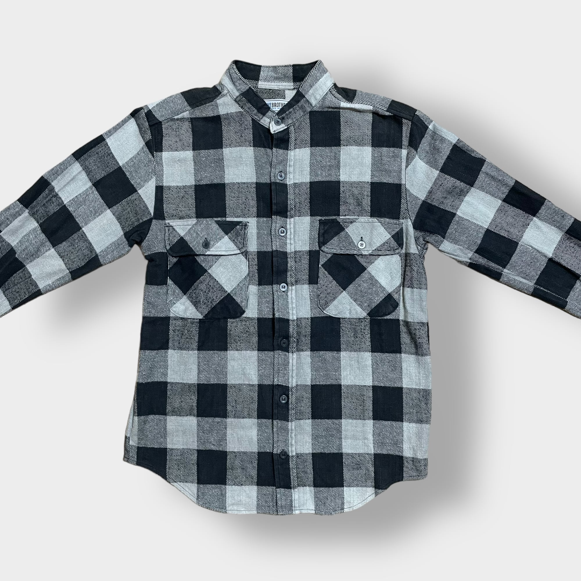 FIVE BROTHER ネルシャツ ヘビーネル ノーカラー バンドカラー