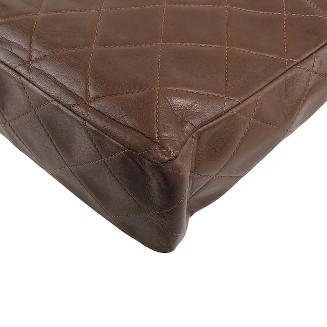 CHANEL シャネル ショルダーバッグ ブラウン ココマーク レザー マトラッセ ツイストショルダー vintage ヴィンテージ オールド 4u7hig