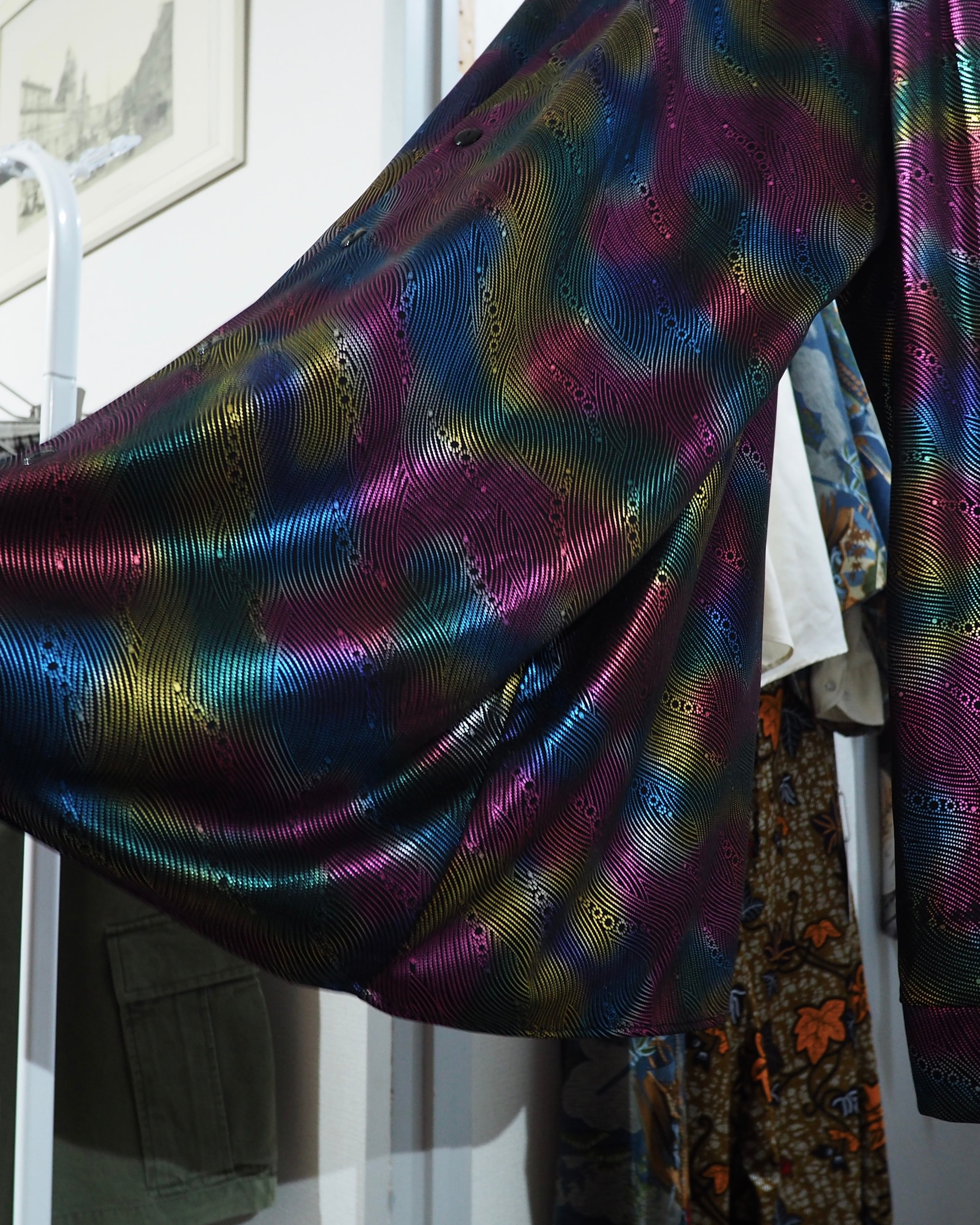 Bewitching Beautiful Purple Aurora pattern vintage Drape loose shirt