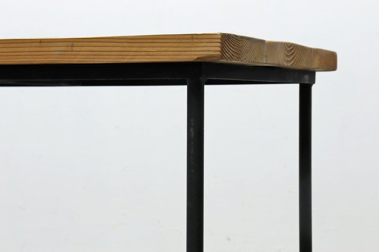 無垢材 コンソール デスク テーブル 長机 カウンター 展示台 アイアン