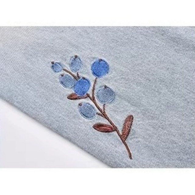 ボタニカルモチーフステッチワイドラインデニムパンツ 3col   R01865