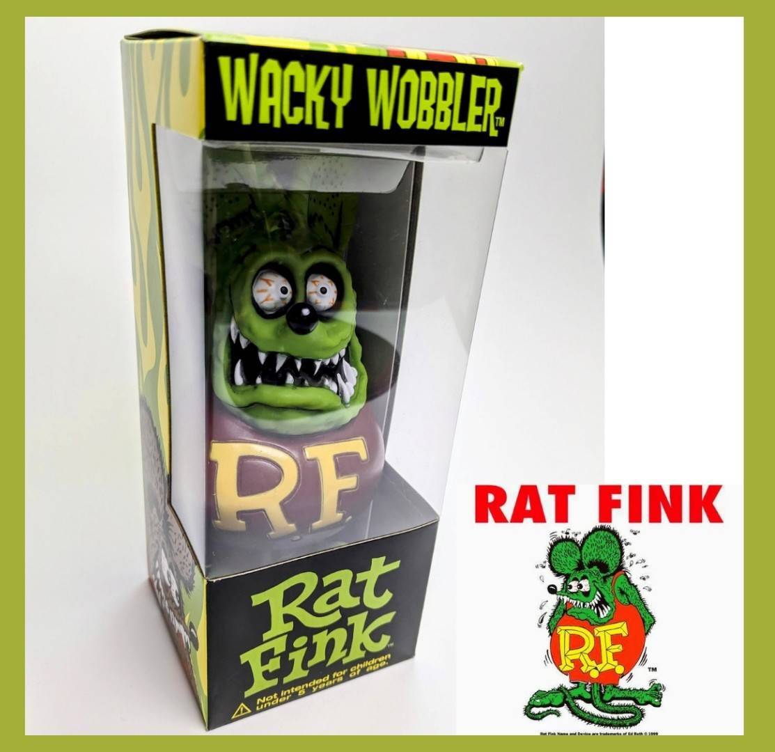 【Rat Fink ラットフィンク】 ボビングヘッド GREEN FUNKO　〚アメリカン雑貨 アメトイ〛