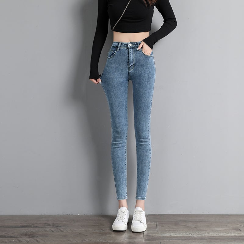 【新作】【送料無料】 女性のためのハイウエストスキニージーンズ 2022 春と秋の新しいスタイルの痩身小柄なパンツエレガント 034016165425