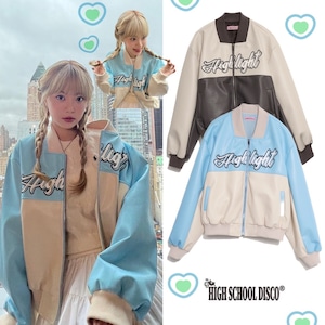 品切れ間近★LE SSERAFIM ウンチェ 着用!!【HIGH SCHOOL DISCO】WILDEST FLAME VARCITY JACKET - 2COLOR