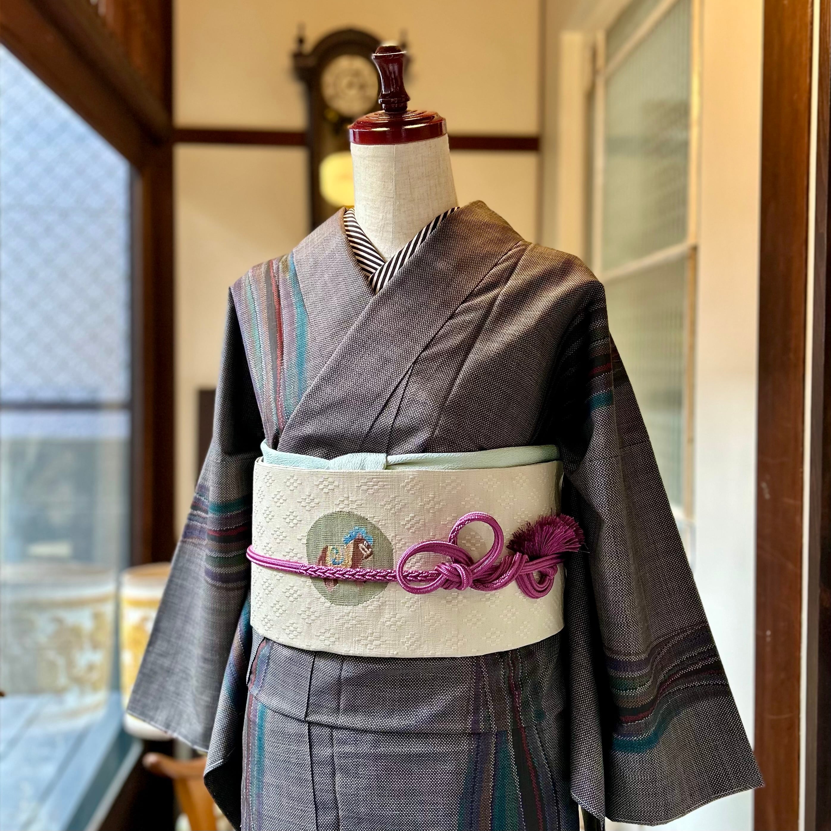 M20.8 セミアンティーク振袖と帯セット　正絹　袷 M20.8 セミアンティーク振袖と帯セット 正絹 袷 【公式通販】