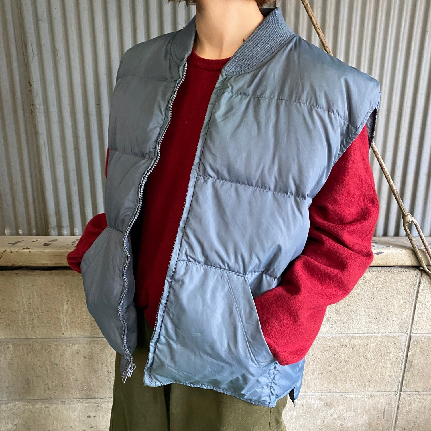 70年代〜80年代 Eddie Bauer エディーバウアー グースダウンベスト メンズXL 古着 グレー 70s 80s ヴィンテージ ビンテージ  インナーダウン【アウトドアジャケット】【NEW23】【CS2301-20】【AN20】 | cave 古着屋【公式】古着通販サイト