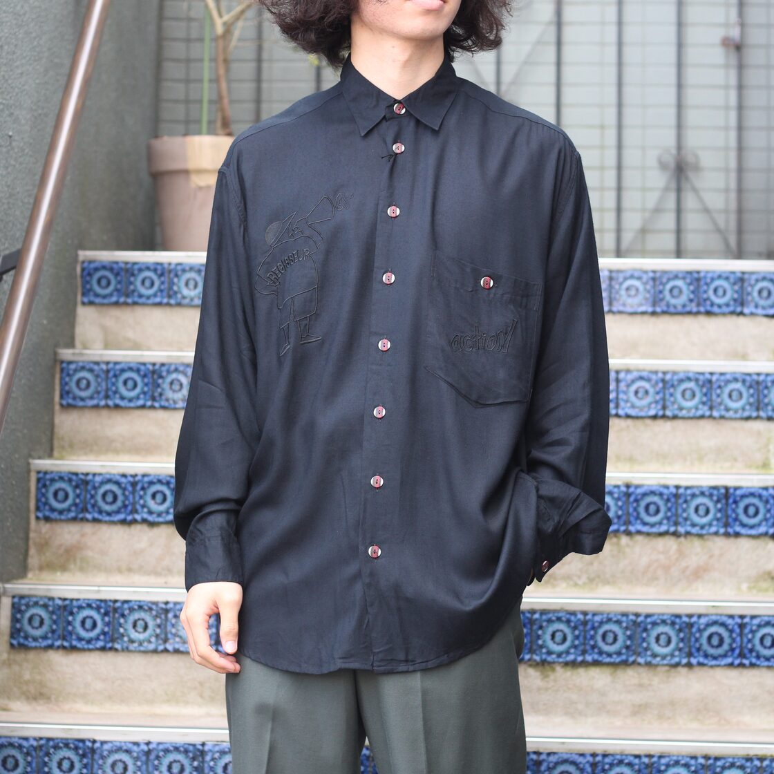 SALE* EU VINTAGE EMBROIDERY DESIGN SHIRT/ヨーロッパ古着刺繍 