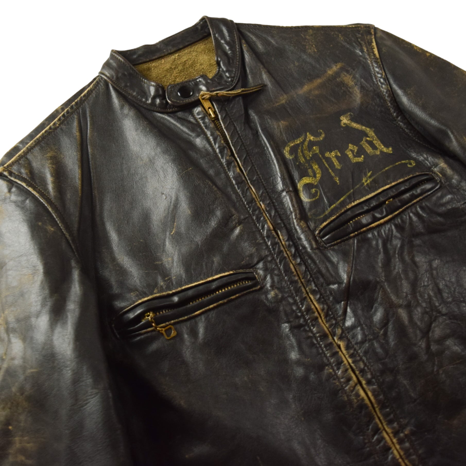 肩幅44cm60s系 old leather jacket vintage
