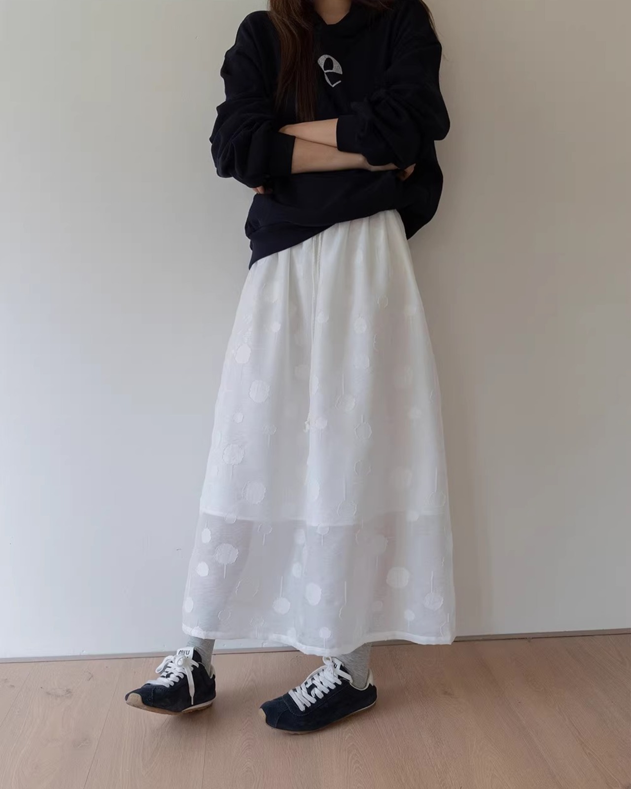 Sheer dot skirt　L0027