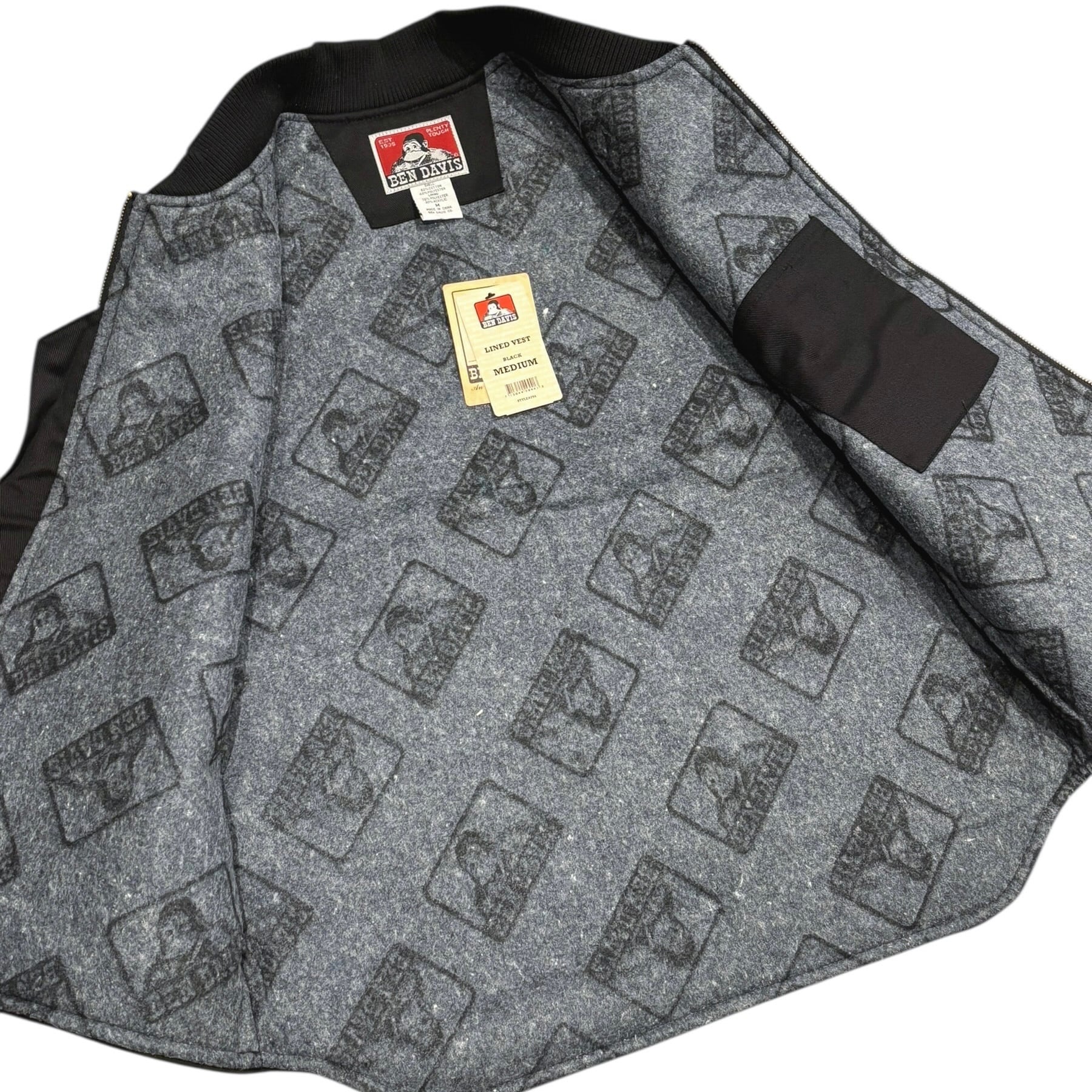 USA企画 BEN DAVIS LINED VEST - Black / ベンデイビス ワークベスト