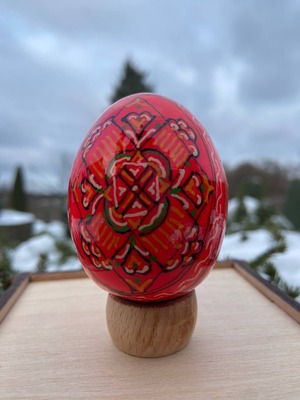 装飾用プィサンカ（イースターエッグ）with stand　コロミヤ博物館モデル