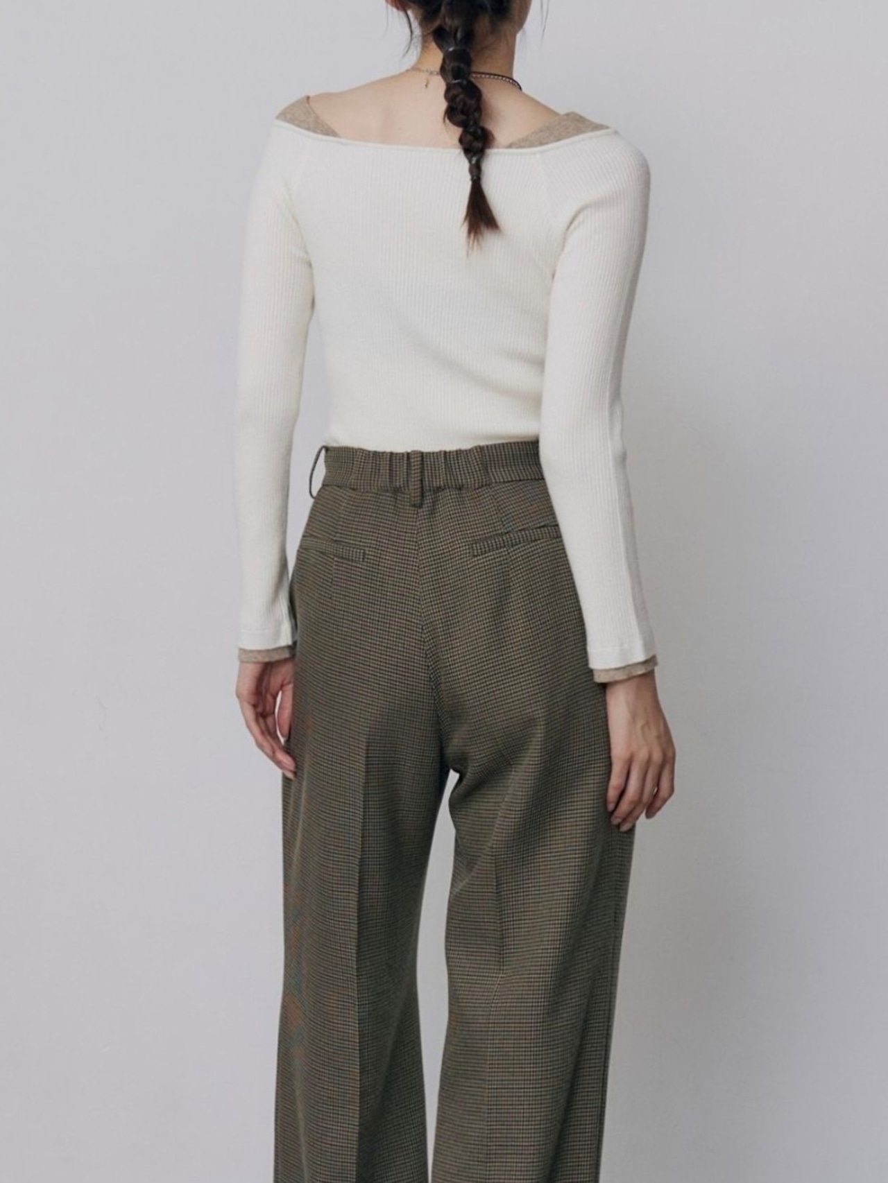 Bicolor Layered Off-Shoulder Knit / IVORY - 2