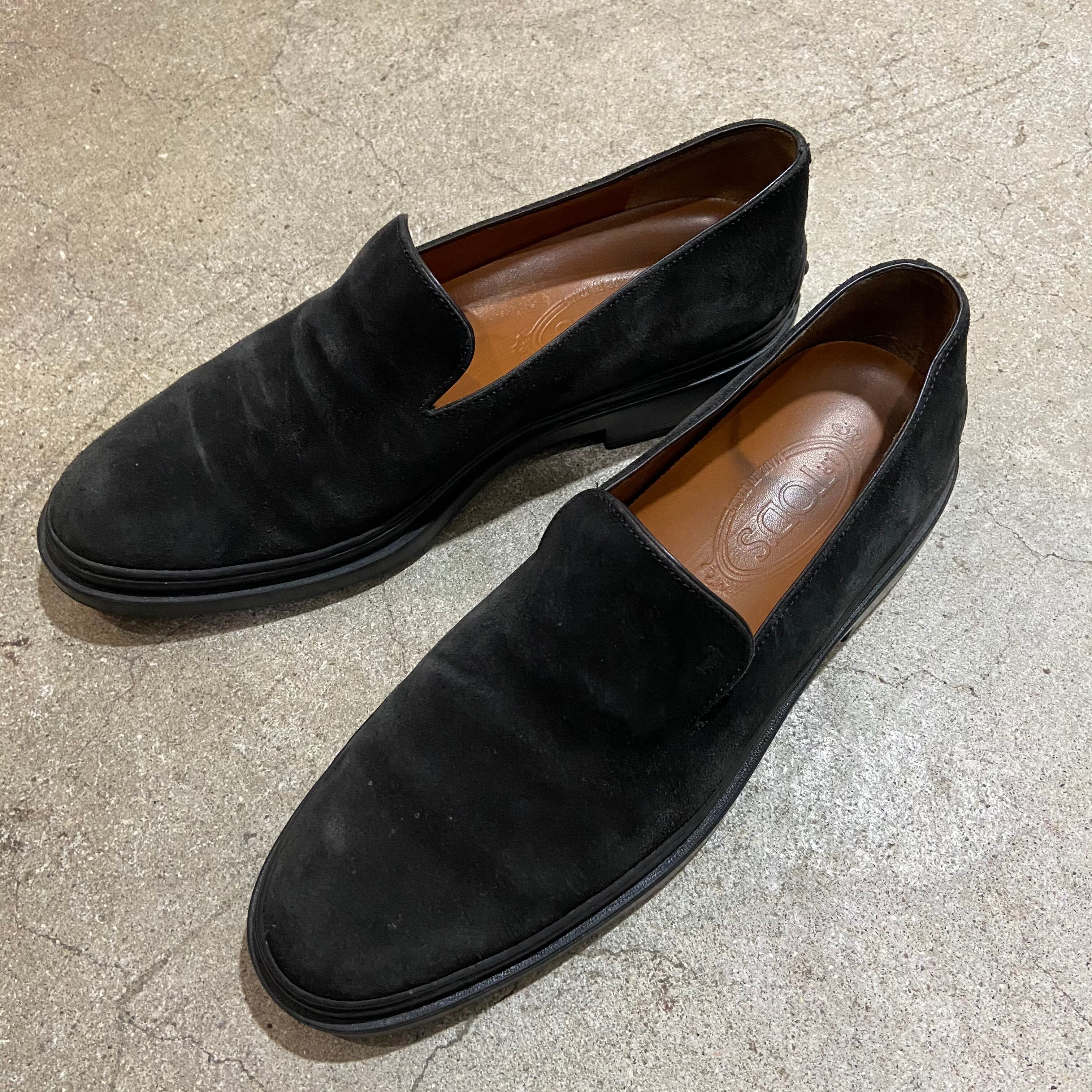 トッズ TOD'S パンプス 37.5 スエード 黒×ゴールド スタッズ 靴