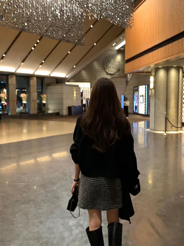 (OUNCE) check wool mini skirt