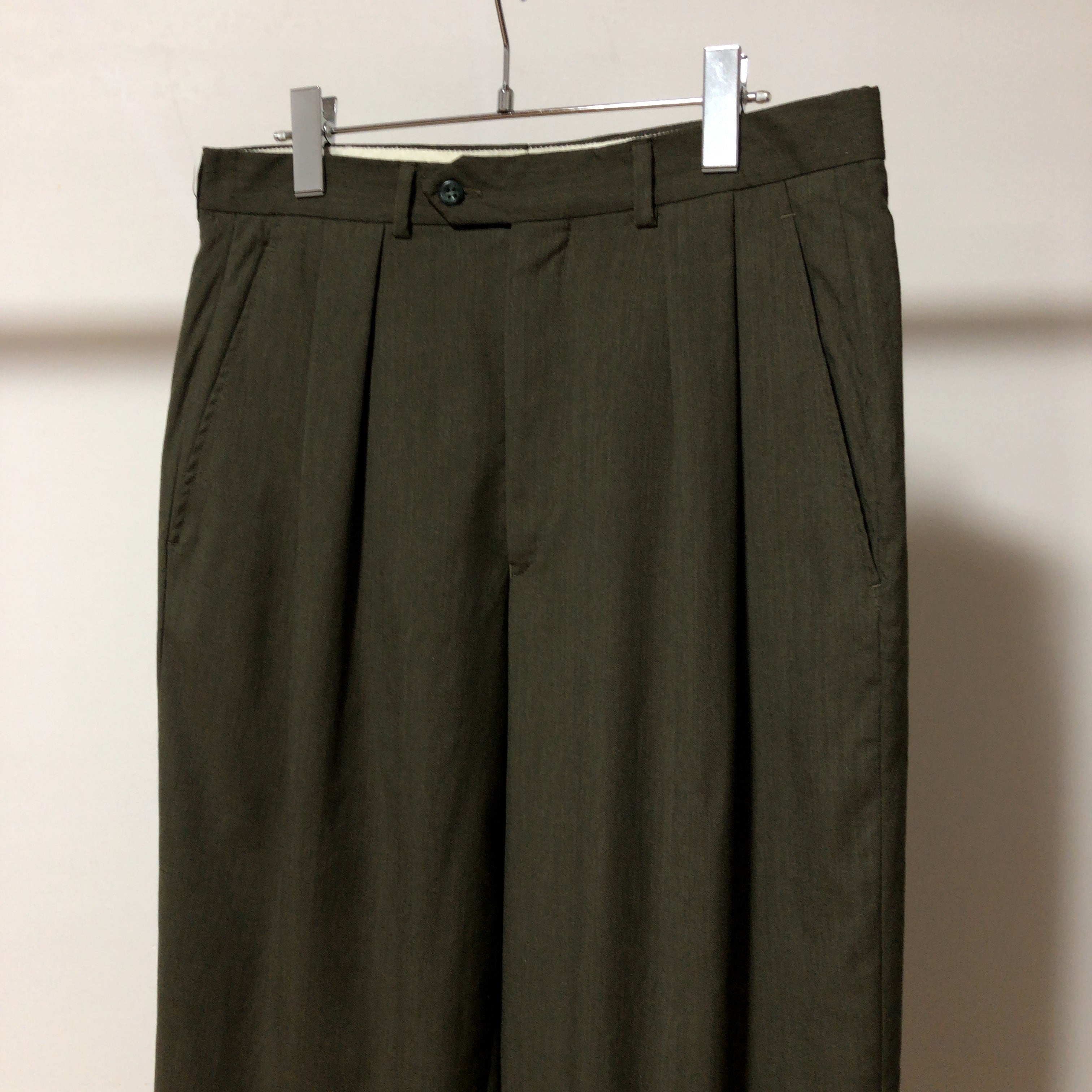 GIORGIO ARMANI / 80's Vintage 2tuck Wool Trousers / Made in Itary