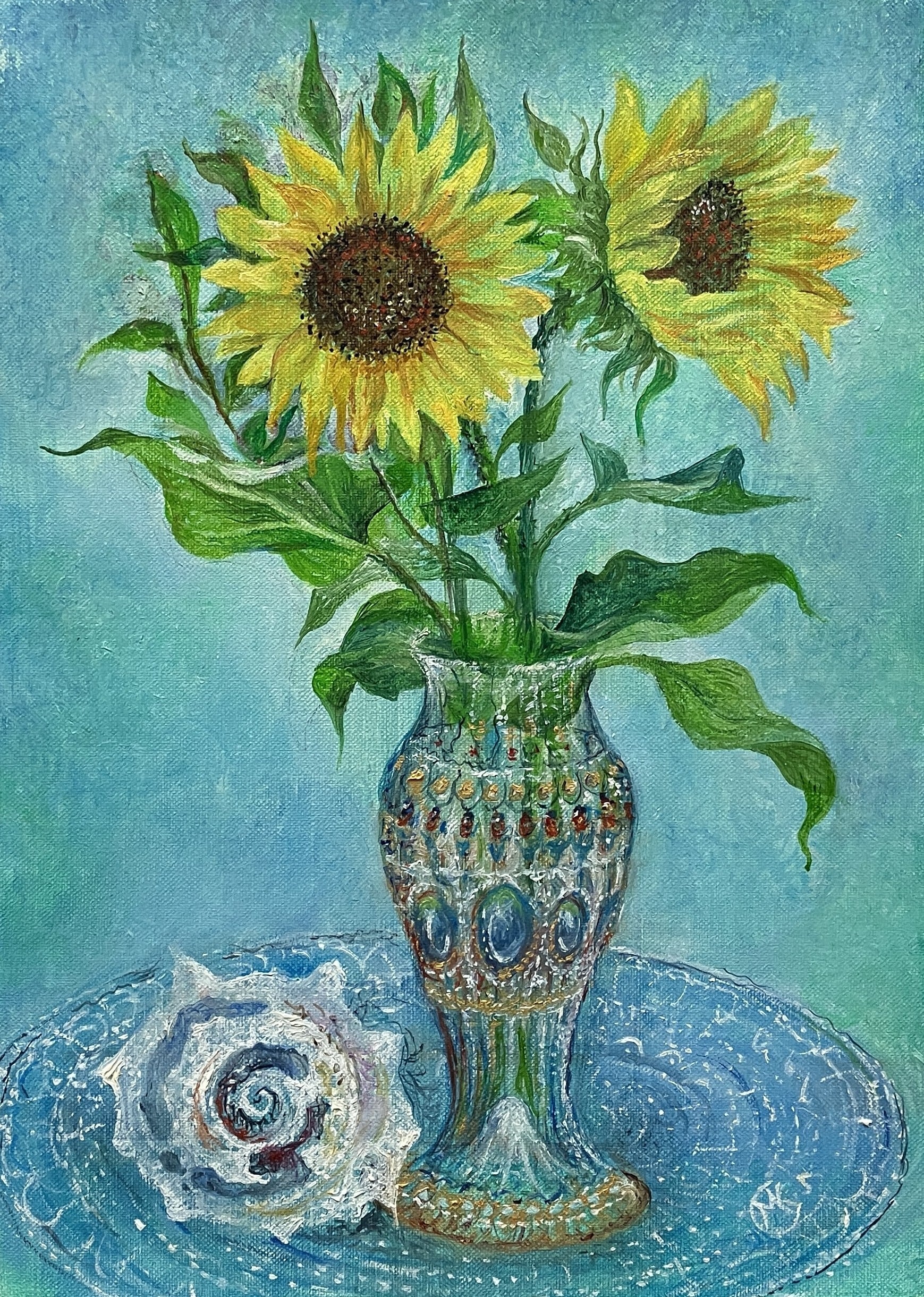 貝がらとひまわり