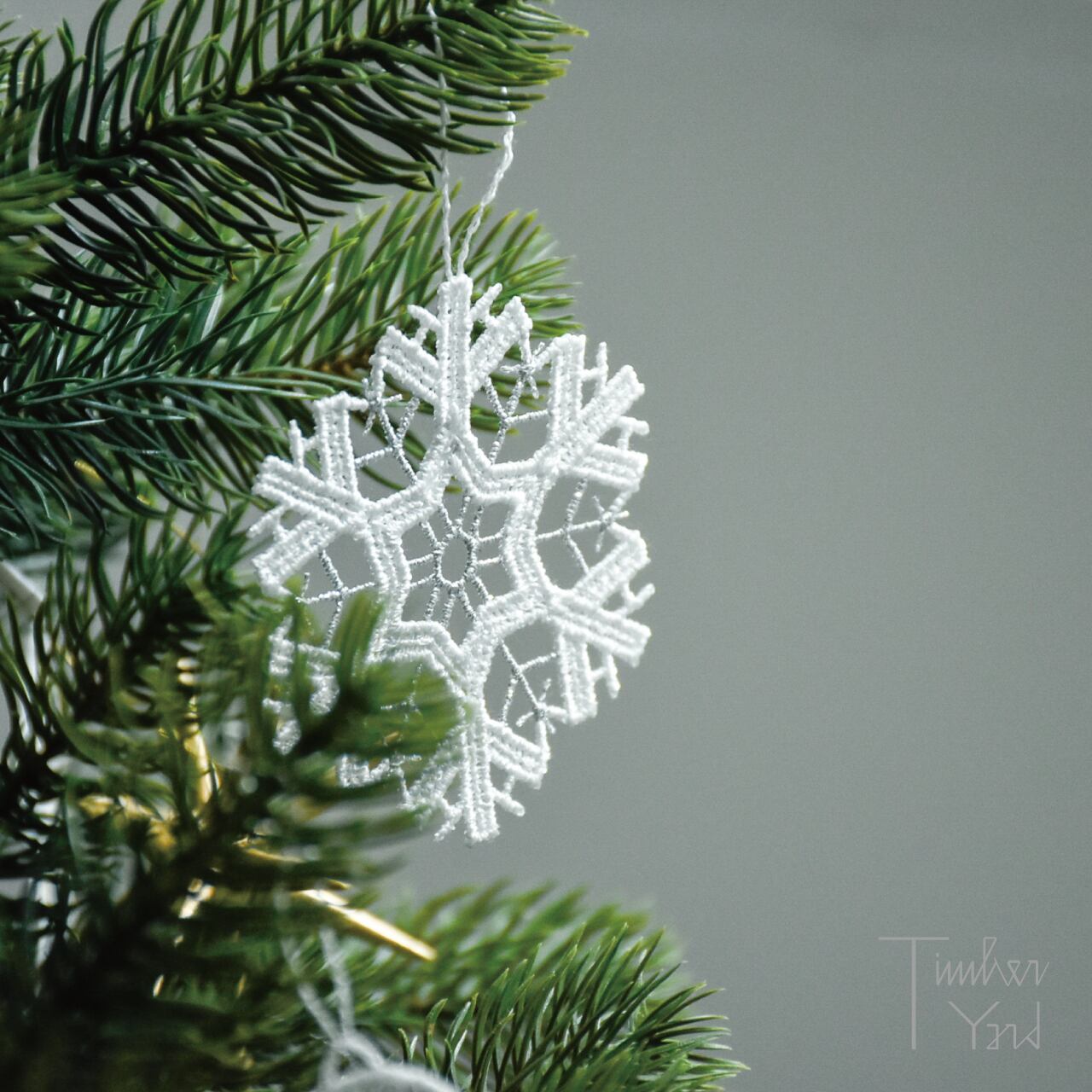 オーナメントレース スノークリスタル 6枚セット / シルバー