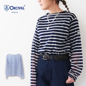 ORCIVAL [オーチバル・オーシバル] W SEE THROUGH BOAT NECK L/S CUT AND SEWN-BORDER- [OR-C0350STJ-B] シースルー ボートネック長袖カットソー・ボーダー・シアー素材・ボートネック・LADY'S [2024SS]