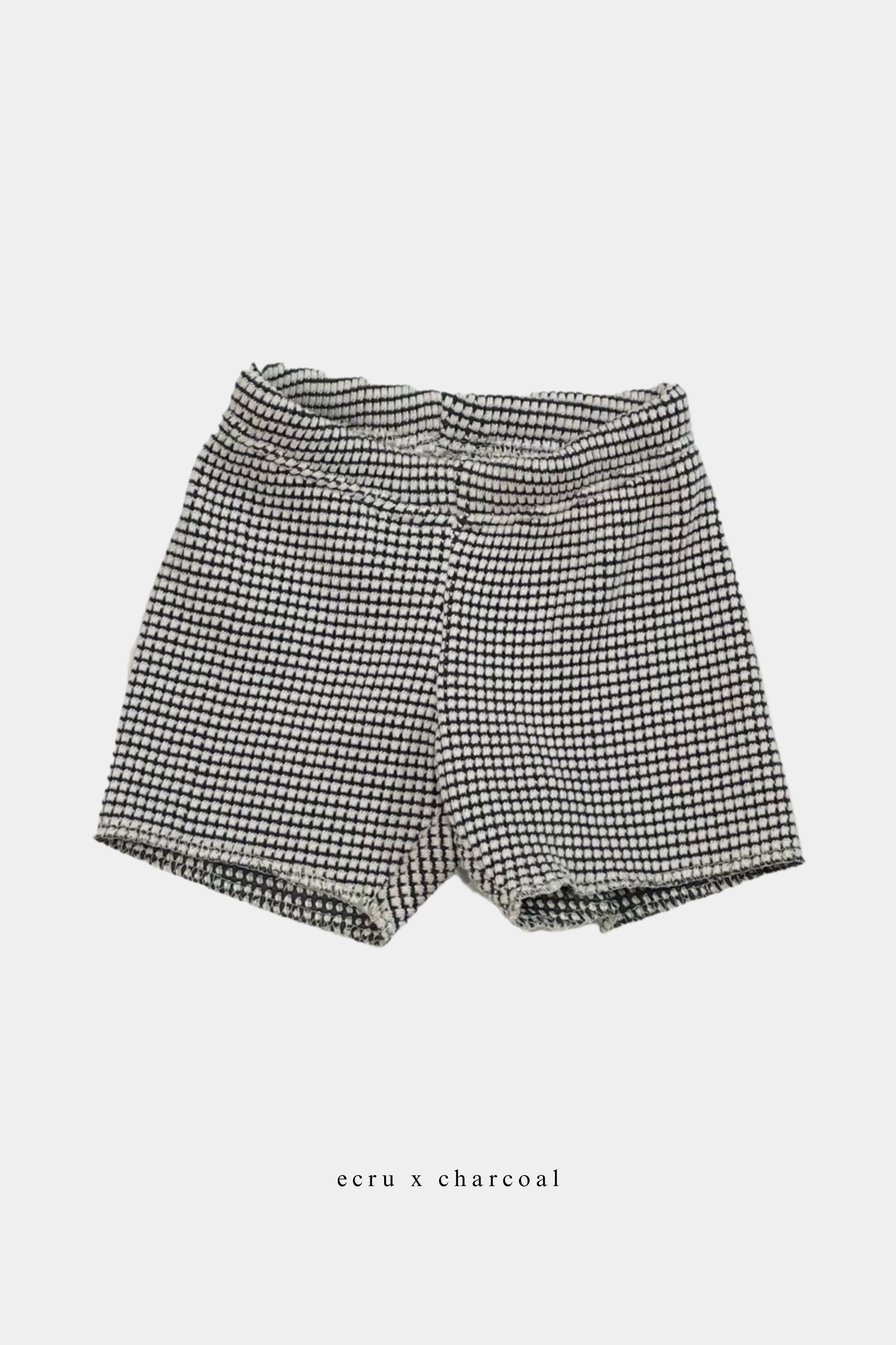 【 BABY 】〈 MOUN TEN. 25SS 〉 bicolor waffle shorts "ショートパンツ"