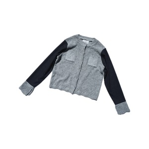 【YUKI SHIMANE】Petite Floral Knit Cardigan (GREY)
