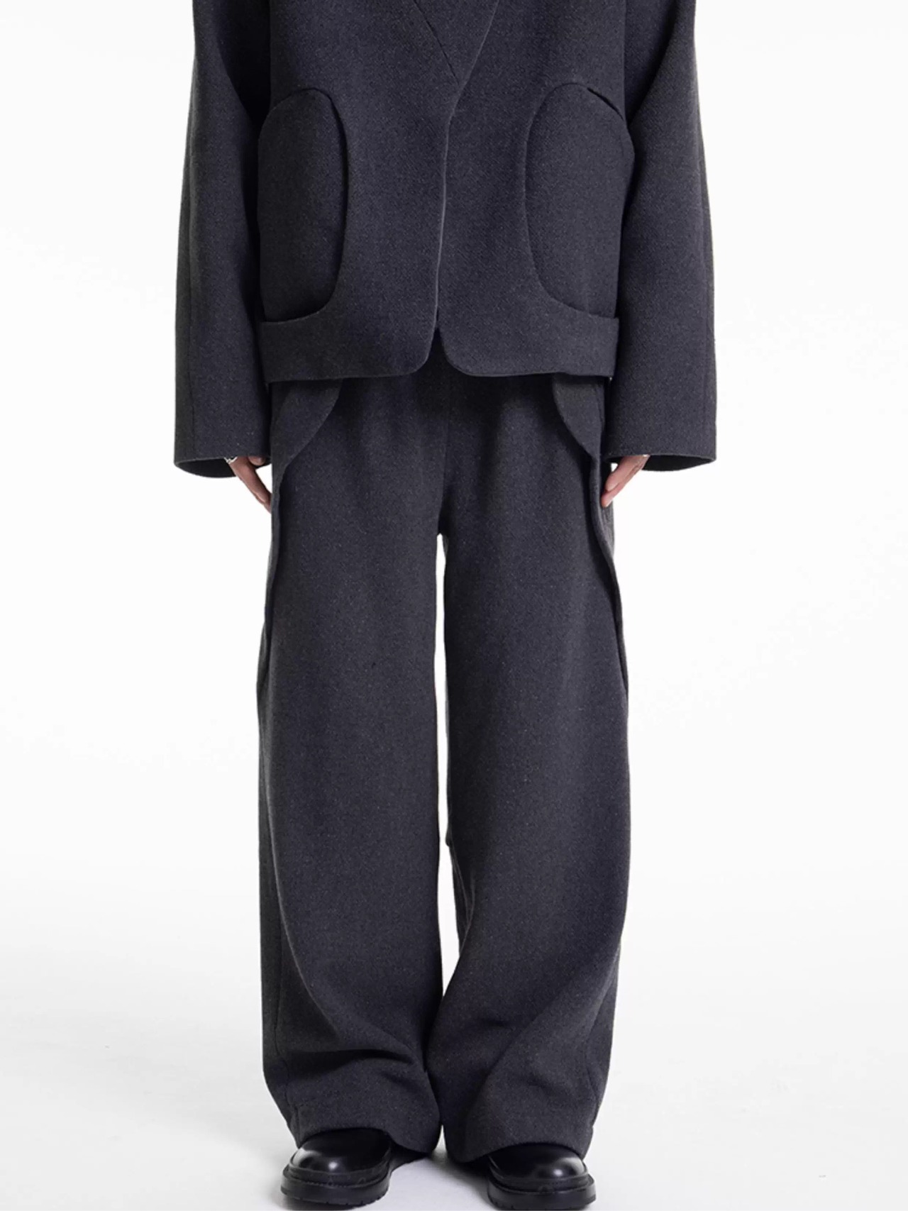 UNDERMINE Wool Blend Leaf Pocket Trousers