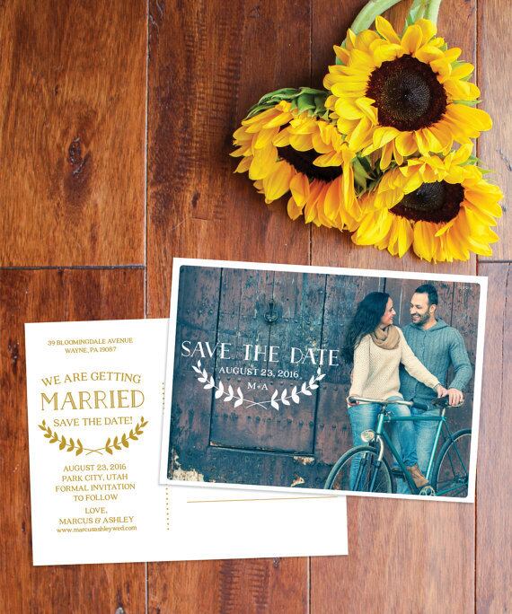 【ヴィンテージ】オーダーメイド♥︎海外風セーブザデートカード│SAVE THE DATE CARD ポストカード 結婚式 婚約 ウェディング