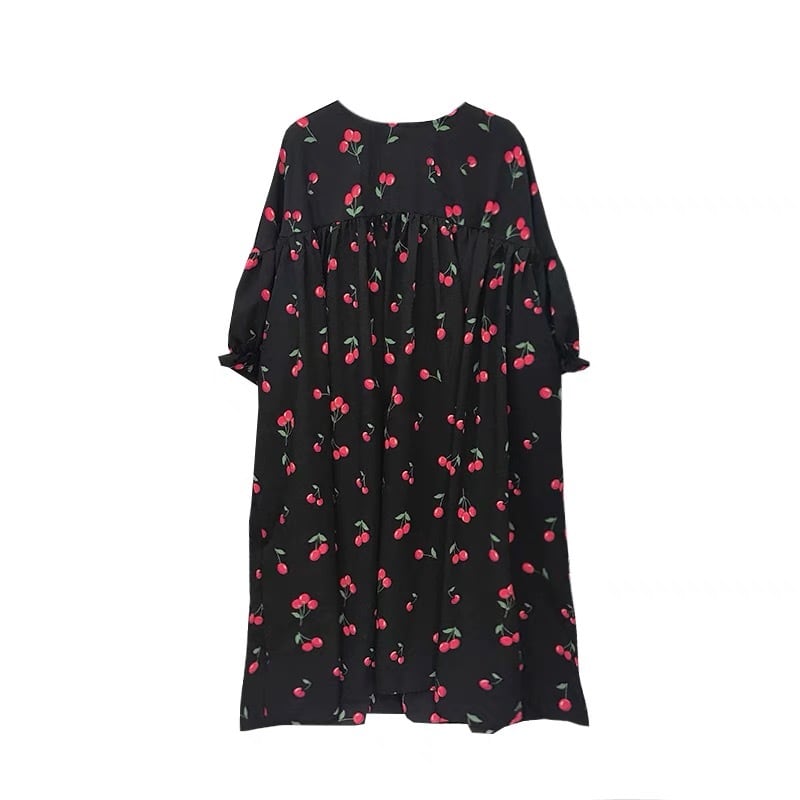 さくらんぼ 黒 ワンピース | LOVEYsmileSHOP