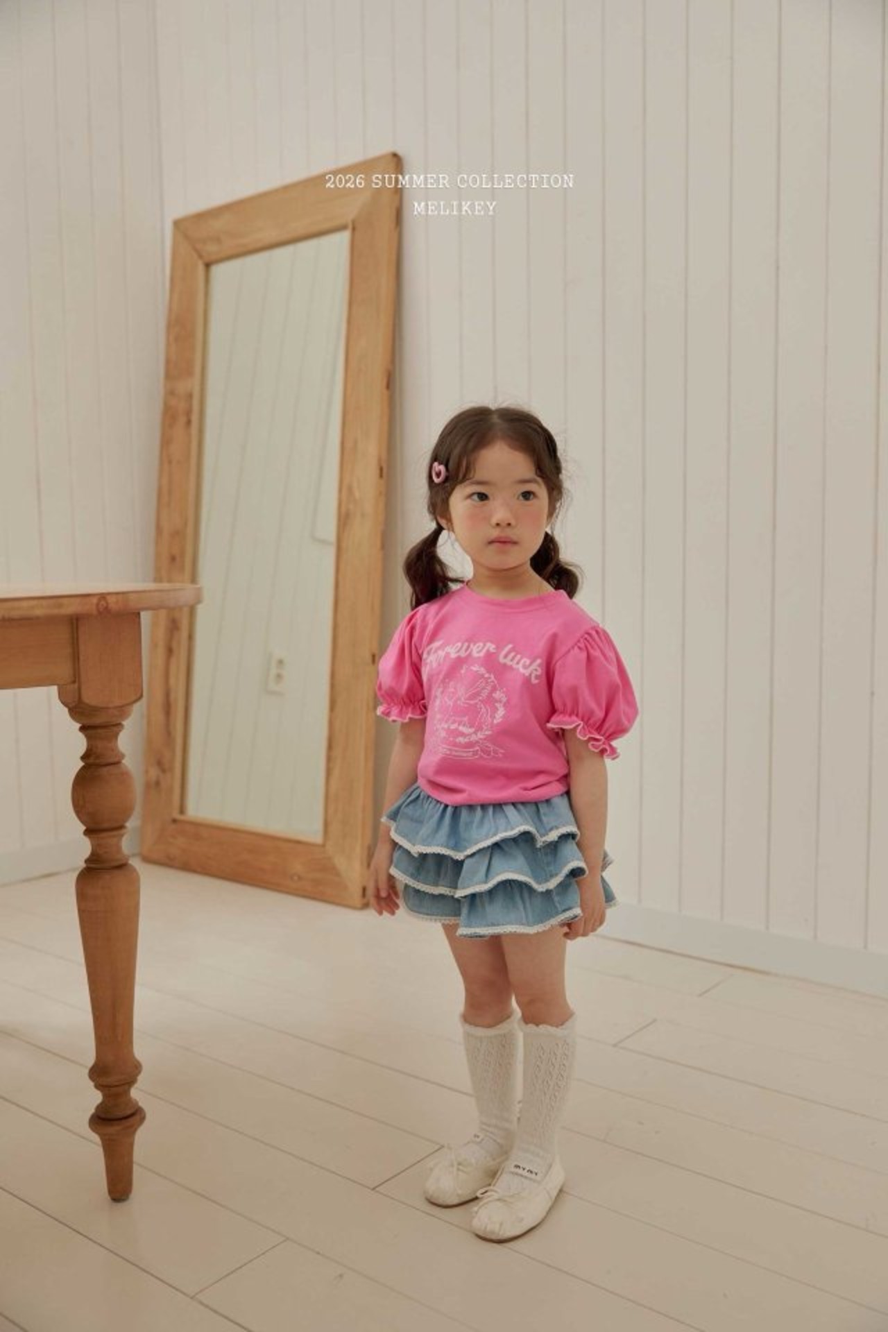 [MELIKEY] Less Denim Tiered Skirt / [미라이키] 레스데님캉캉스커트