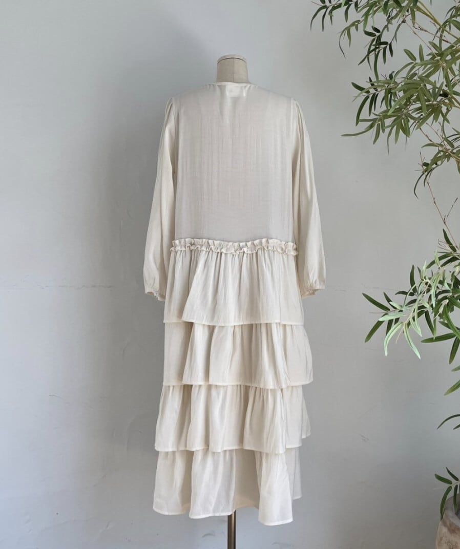 【SELECT】ティアードフリルロングワンピース