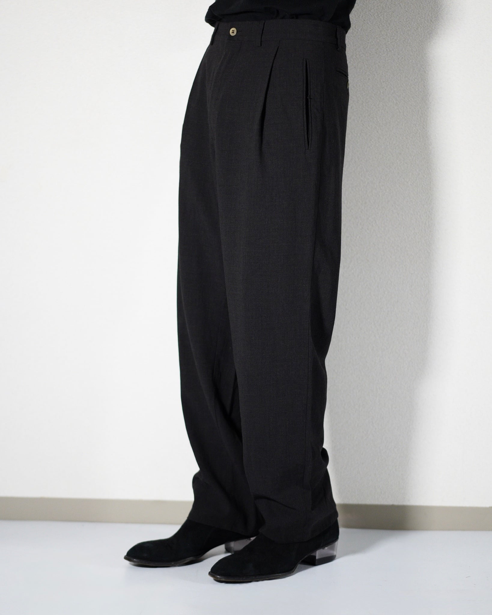90s GIORGIO ARMANI】1Tuck Slacks | used.memento
